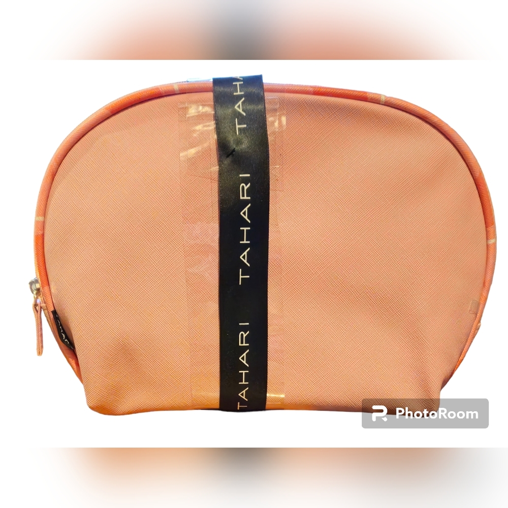 💚 TAHARI Travel Cosmetic Bag  with Bottle - Picture 3 of 6